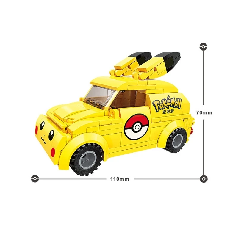 

Popular Cartoon Anime Pokemon Pikachu Cute Car Bus Model Building Blocks Brick Set Classic Movie Doll Children's Toys Children's