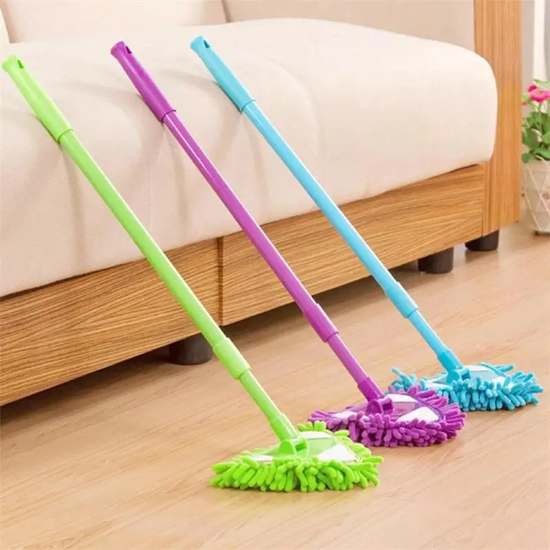 

Triangle Chenille Mop Floor Ceiling Window Rotary Cleaning Mop telescopic pole Triangular Mophead Swob Extendable 132cm Mops