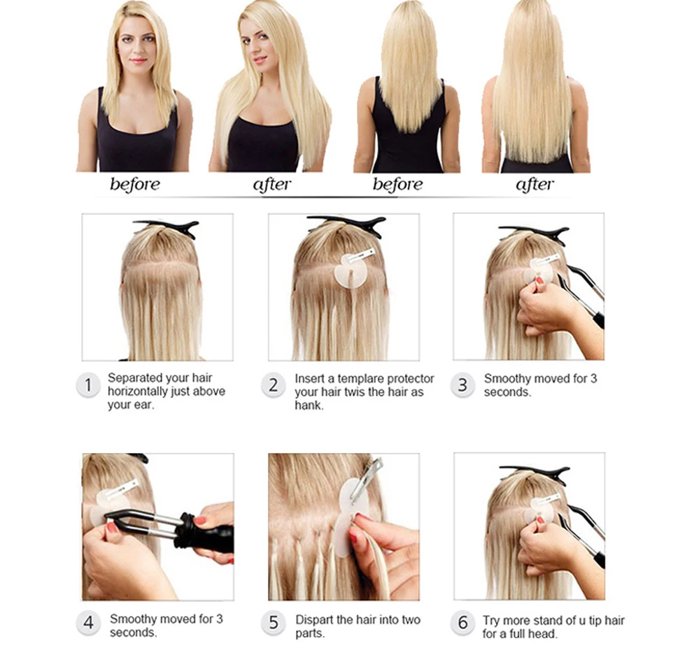 LuxyBeauty, 1 г/шт., 12-22 дюйма,#6, средний коричневый цвет, накладные волосы Remy, человеческие волосы fusion, кератиновые прямые волосы