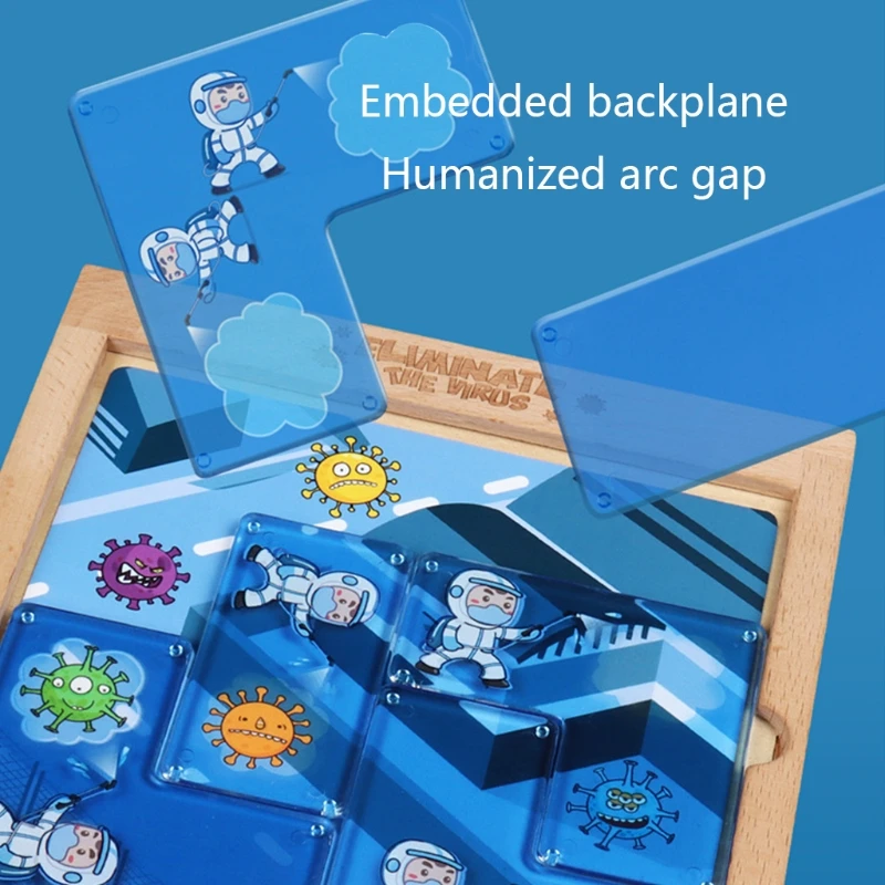 

3D Wooden Jigsaw Puzzle Brain Game Sensory Teaching Catching Thief Tangram 3XUC