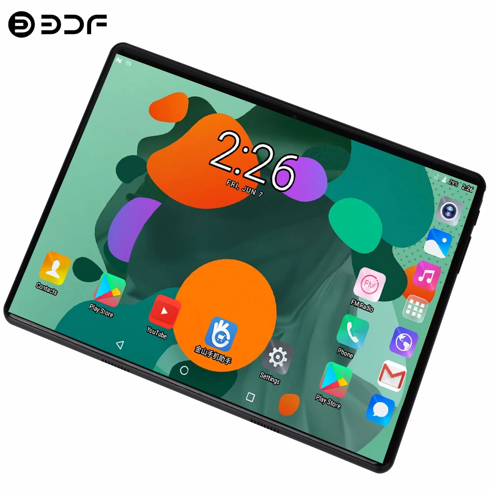 BDF 10 дюймов Android 9,0 планшетный ПК две sim-карты 4G Телефонный звонок планшет десять ядер 8 ГБ/128 Гб WiFi Bluetooth 10,1 МП Android планшет