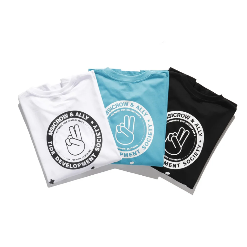 

Printed Men's T-Shirt 2021 Gesture Short Sleeve T-Shirt Summer Hip Hop Casual Fashion Ladies Top T-Shirt Street Wear