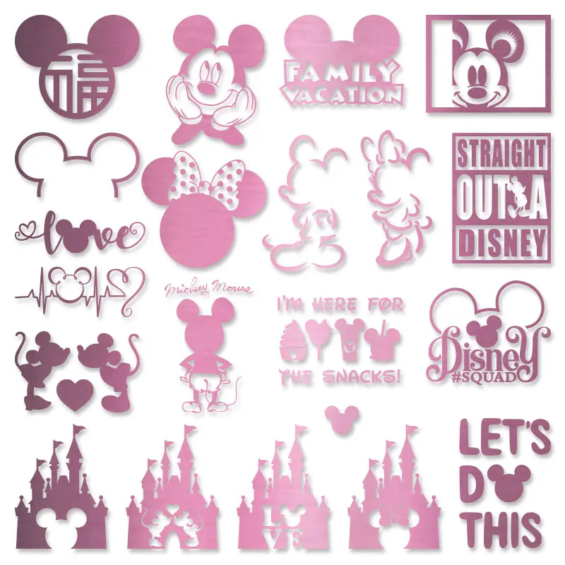 Розовые золотые диснеевские наклейки тепловые виниловые для глажки