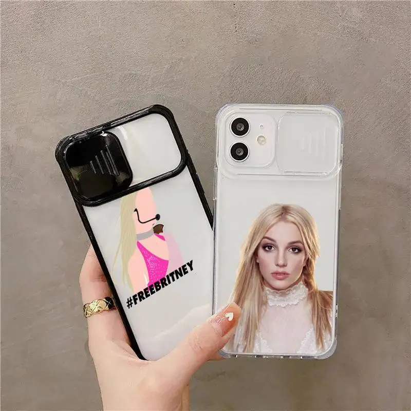 

Britniy Spaers Phone Case For iPhone 7 8 11 12 X XS XR MINI Pro Max Plus Slide Camera Lens Protection coque shell funda cover