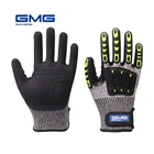 Перчатки с защитой от порезов, вибрации, масла, GMG TPR, защитные рабочие перчатки с защитой от порезов, амортизирующие механические ударопрочные перчатки
