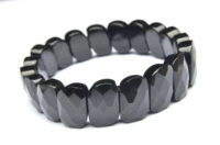 natural black agate s shape bracelets geometry long beaded stone wrap bracelet elastic bangle