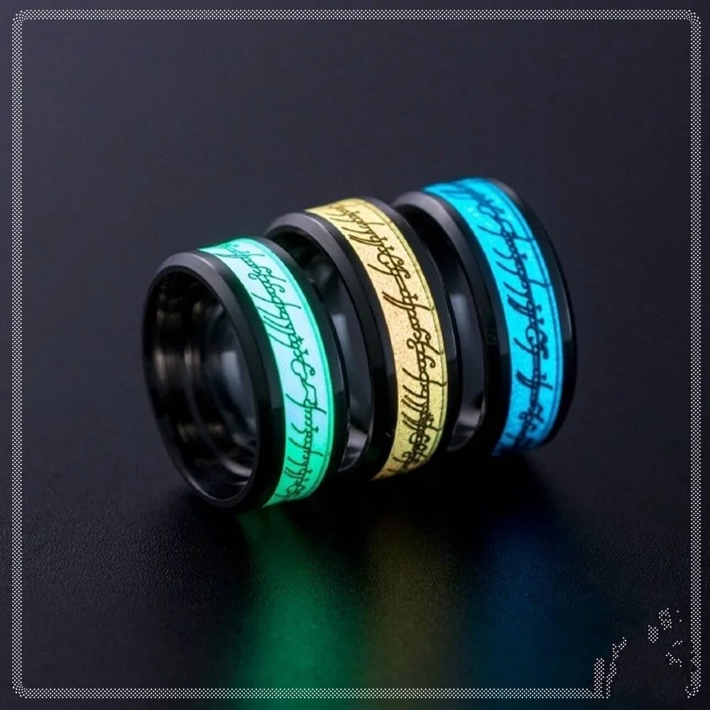 

Светильник лые парные кольца, черные, серебряные, для мужчин и женщин, премиум-класса, Cincin Lampu Nyala, Корея, Бангкок, Lelaki Perempuan Mewah