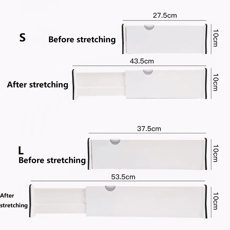 4pcs Practical DIY Storage Organizer Drawer Partitions Telescopic Household Partition Creative Spacer Classified Separator Plate | Дом и сад