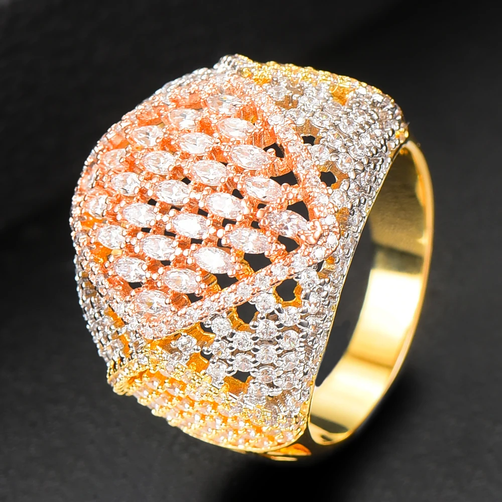 

SisCathy Trendy Classic African Bangle Ring Set Jewelry Set For Women Wedding Cubic Zircon Crystal CZ Dubai Bridal Jewelry Sets