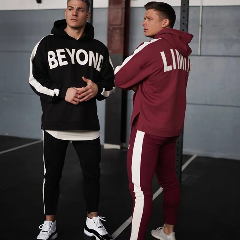 

Толстовка со штанами, комплекты, мужской спортивный костюм, осенняя новая спортивная одежда, повседневный Свободный свитшот, спортивные шт...