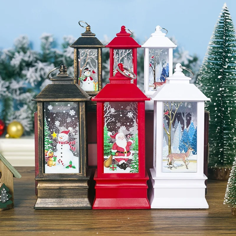 Big deal Christmas Decoration Candlestick Pendant Table Lamp Decor Ornaments Creative Printed Gift Wind Ligh | Лампы и освещение