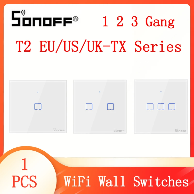Смарт переключатели SONOFF T2 EU UK US 2C TX Wi Fi пульт дистанционного управления EWeLink