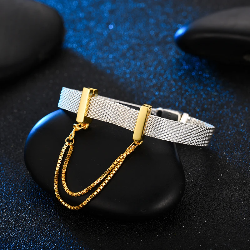 DEVOLOVE новая Подлинная 925 застежка из стерлингового серебра безопасная цепь бисера