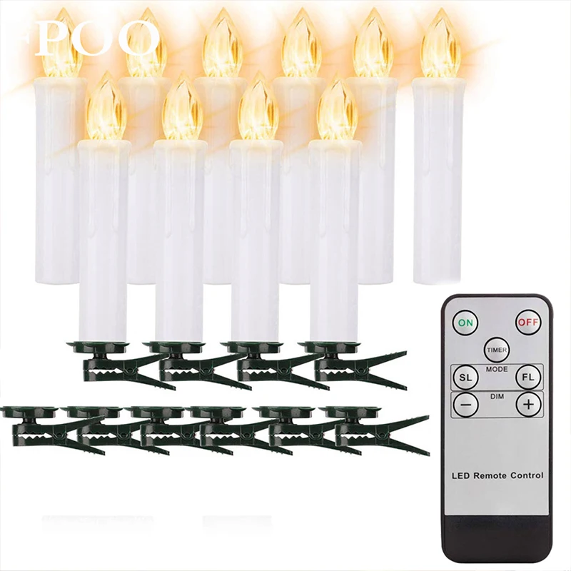 

LED Candle Light With Remote Control And Timed Flameless Flashing Christmas Tree Candle Battery Powered Home Decoration Candles