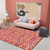 fashion bohemian rug rose pink black and white geometric spain ethnic style carpet living room bedroom bed blanket bath mat