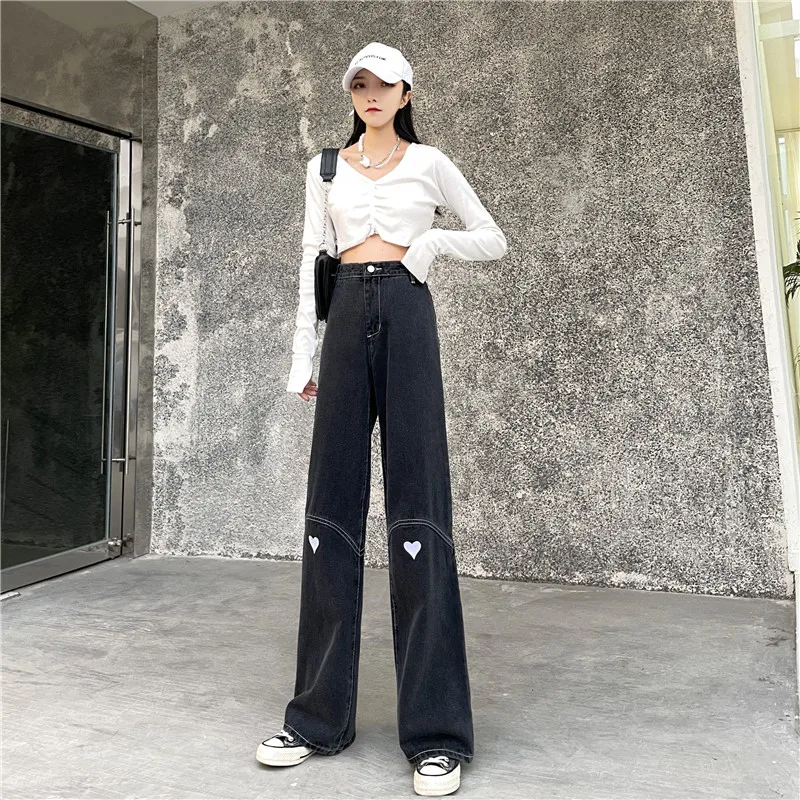 

Spring and summer new women's web celebrity jeans Korean version of loose pants versatile high waist show slim pants trend