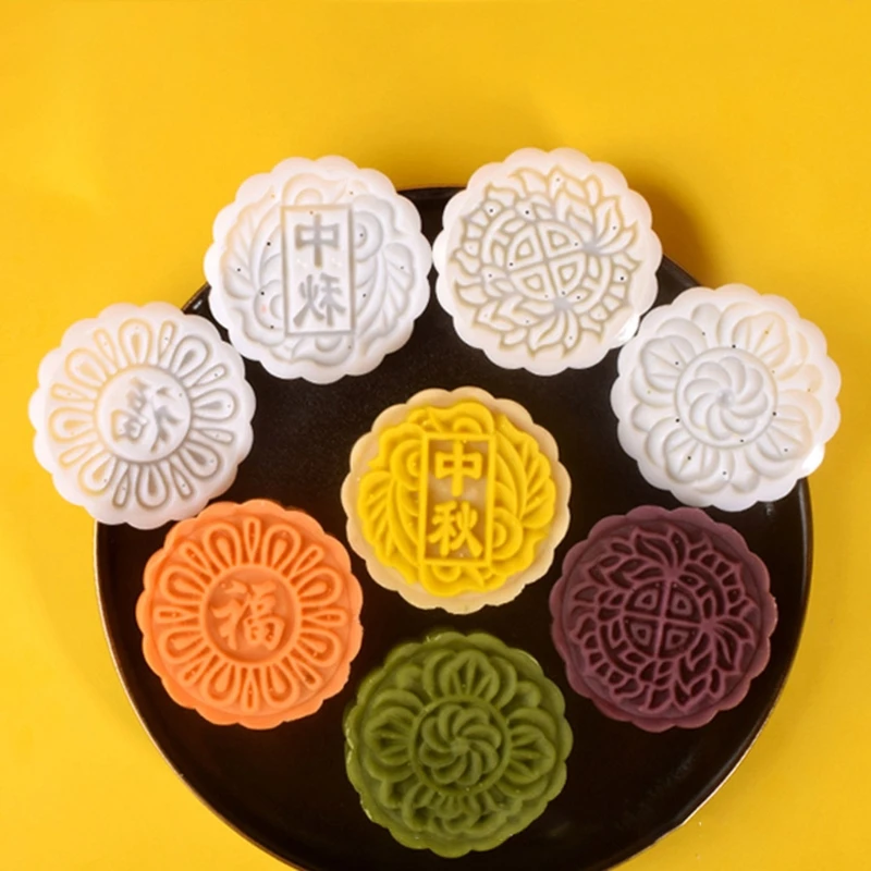 Chinese Character Shape Moon Cake Mould Hand Pressure Cookies Cutter Pastry Tool Moon Cake Maker Bath Bombs Press Gift