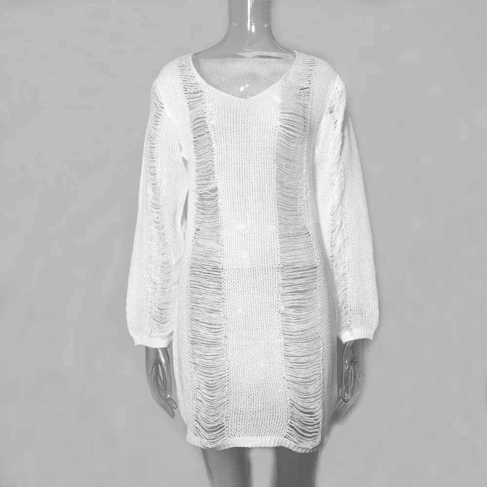 

Summer Crochet Hollow Out Beach T-shirt Dress Women Solid Bohemia Casual Mini Dress Sexy See Through Beachwear Cover-Up Dress