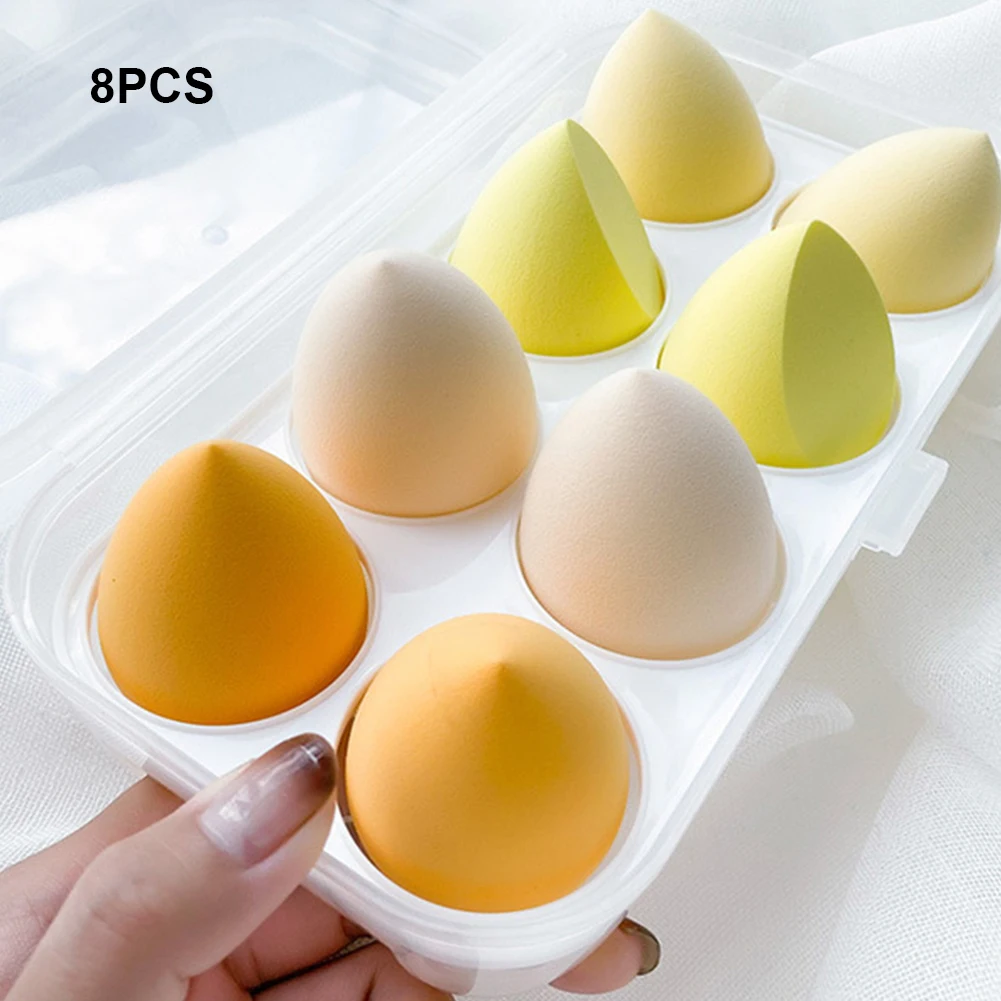 

4/8pcs Makeup Sponge Blender Cosmetic Puff Makeup Sponge with Storage Box Foundation Powder Sponge Beauty Tool Women Make Up