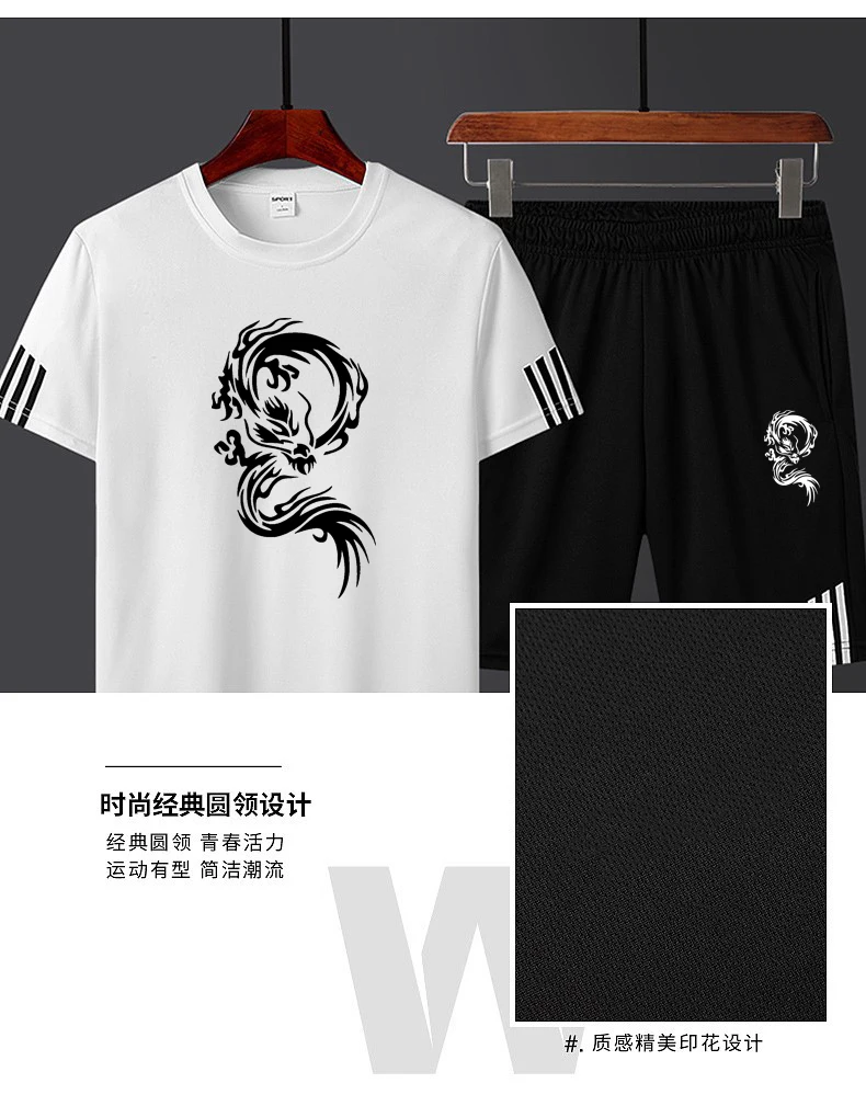 

New Brand 2 Piece Sets Sportswear Men's Tracksuit T-shirts Shorts Set Two Piece Suit Beach Men's Short Sets Clothing 2021 Summer