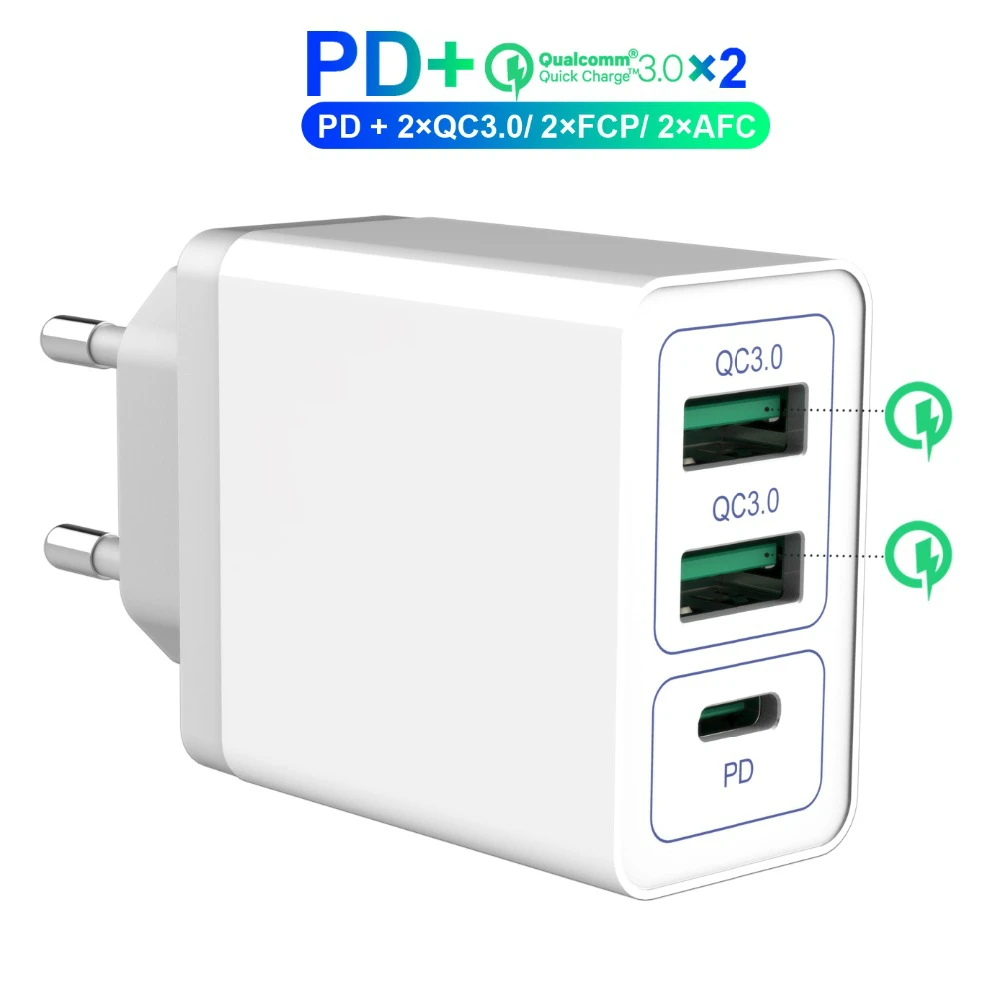 USB зарядное устройство Quick Charge 3 0 для Redmi Note 7 8 Pro Быстрая зарядка на стену 36 Вт PD C
