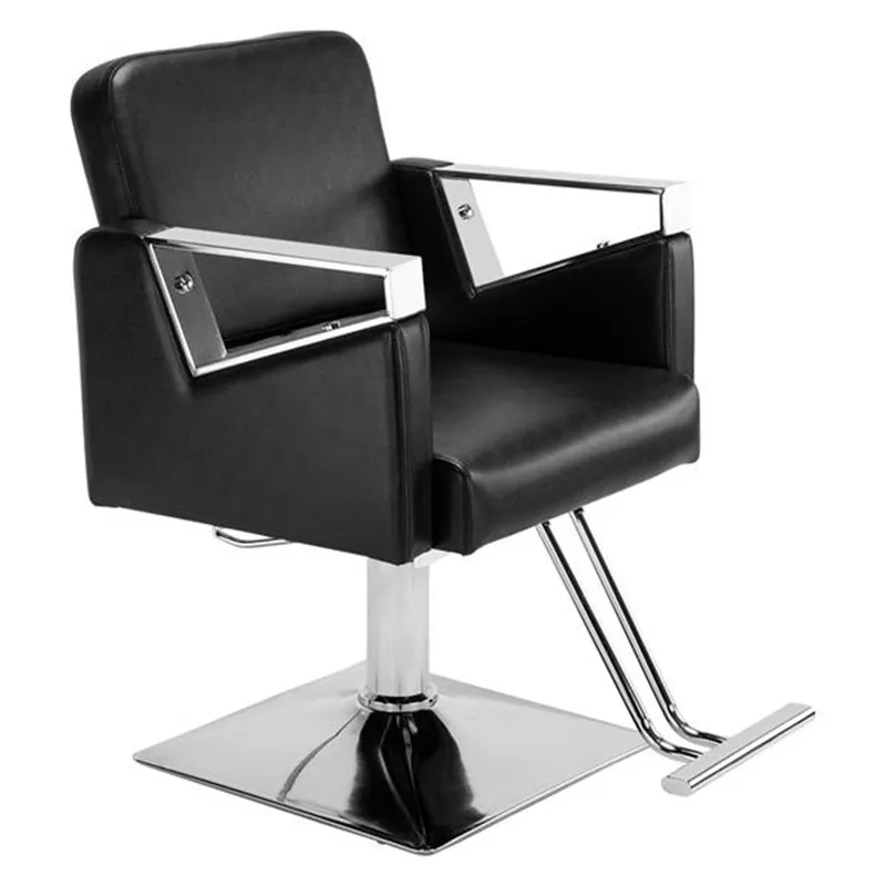 

US Warehouse HC185B Hair Salon Barber Chair Classic Square Barber Chair Boutique Grooming Chair Black