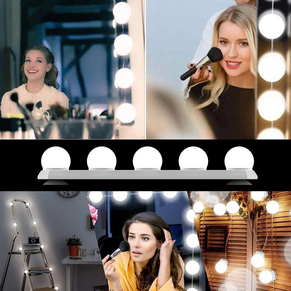 

LED Mirror Light Strip Vanity Lamp Hollywood Makeup Mirror Makeup Lamp USB For Dressing Table Mirror Light Led Lights Decoration