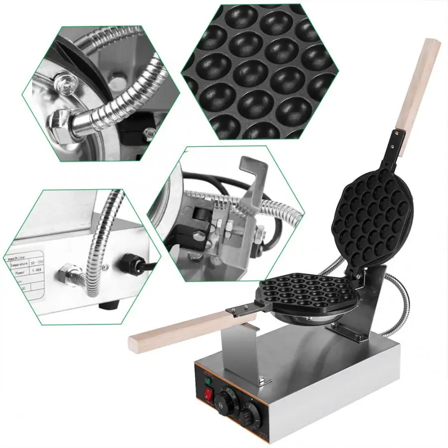 Goede Commerciële Elektrische 110V Usplug Non-stick Pan Ei Bubble Wafel Maker Eggettes Bladerdeeg Taart Ijzer Maker Machine Bubble Ei Taart Oven