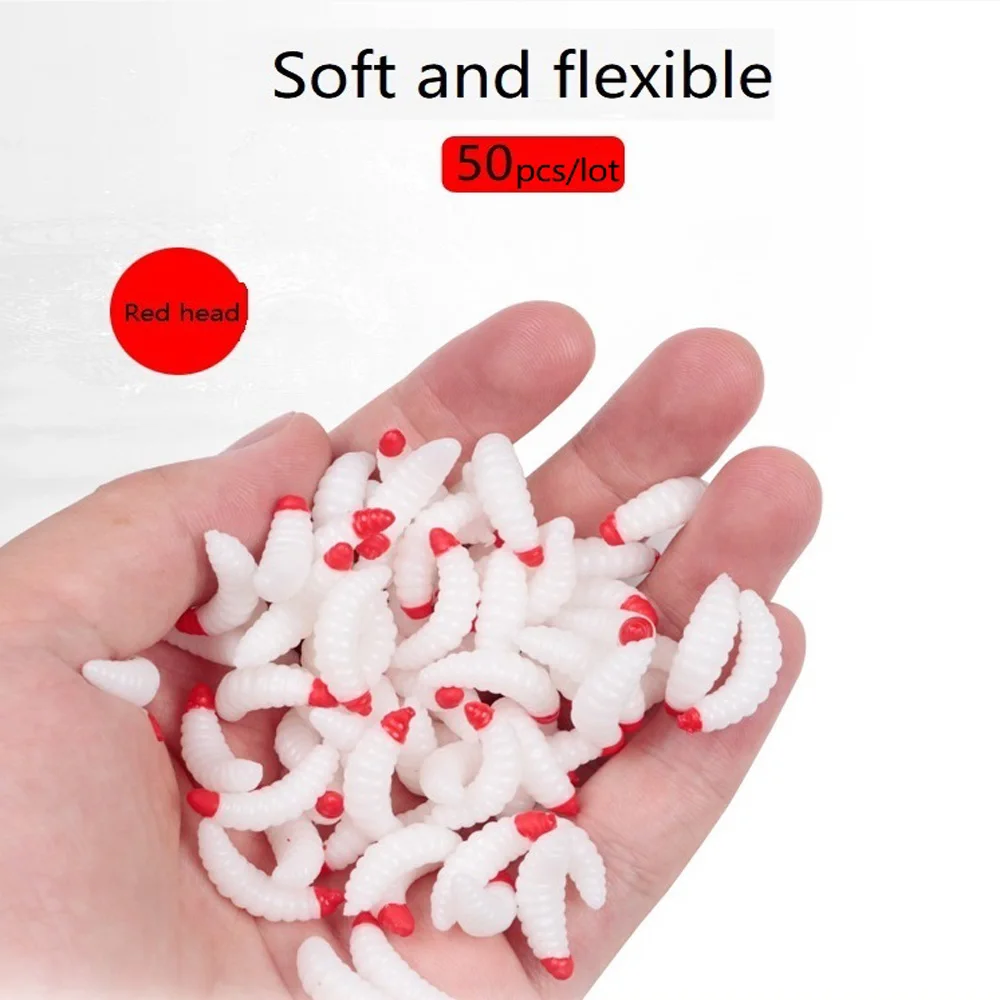 50 шт./лот приманка для рыбной ловли Мягкая наживка хлеба Жук 2 см искусственная