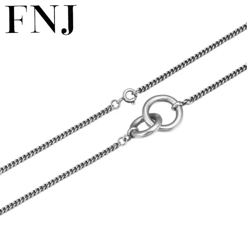 

FNJ Snake Link Chain Necklace 925 Silver 2mm 45cm Fine Original S925 Silver Women Necklaces for Jewelry Making