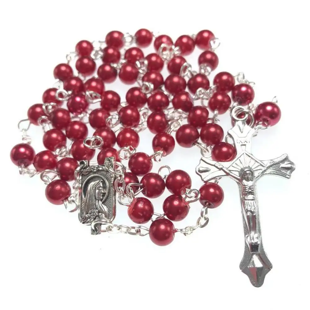 Бесплатная доставка 2 шт./упак. 6 мм фотобусина четки с жемчугом N1335 серебряной