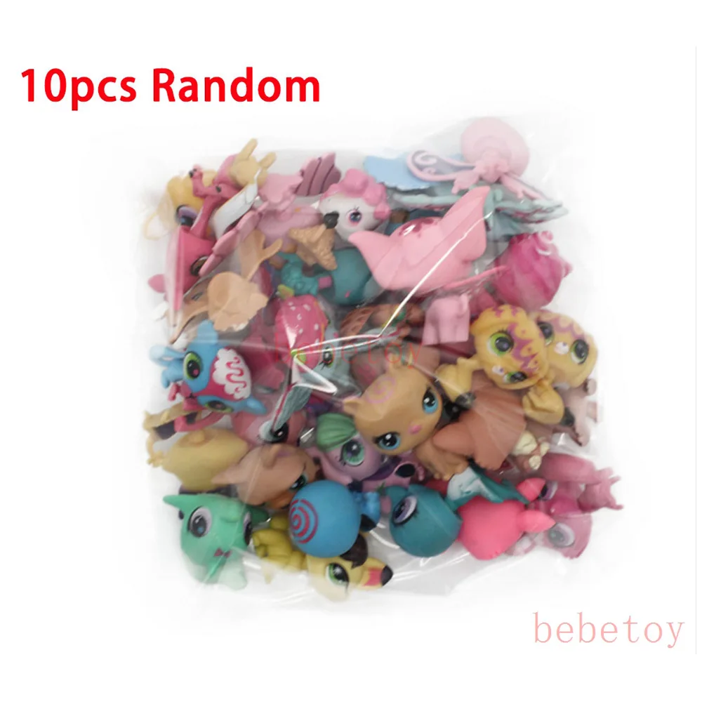 10 шт Редкие pet shop игрушки стоят немного короткие волосы Кошка милый розовый дог