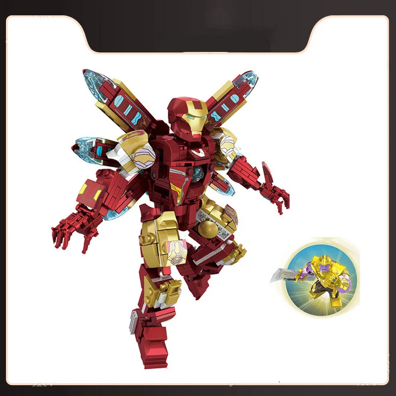 

Искусственные супергерои, экшн-фигурки Железного человека, 427 шт., кирпичи, игрушечные строительные блоки в сборе, АБС-пластик, Обучающие игр...