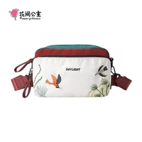 flower princess daylight embroidery contrasting color canvas womens 2021 spring broadband crossbody shoulder cell phone nylon b