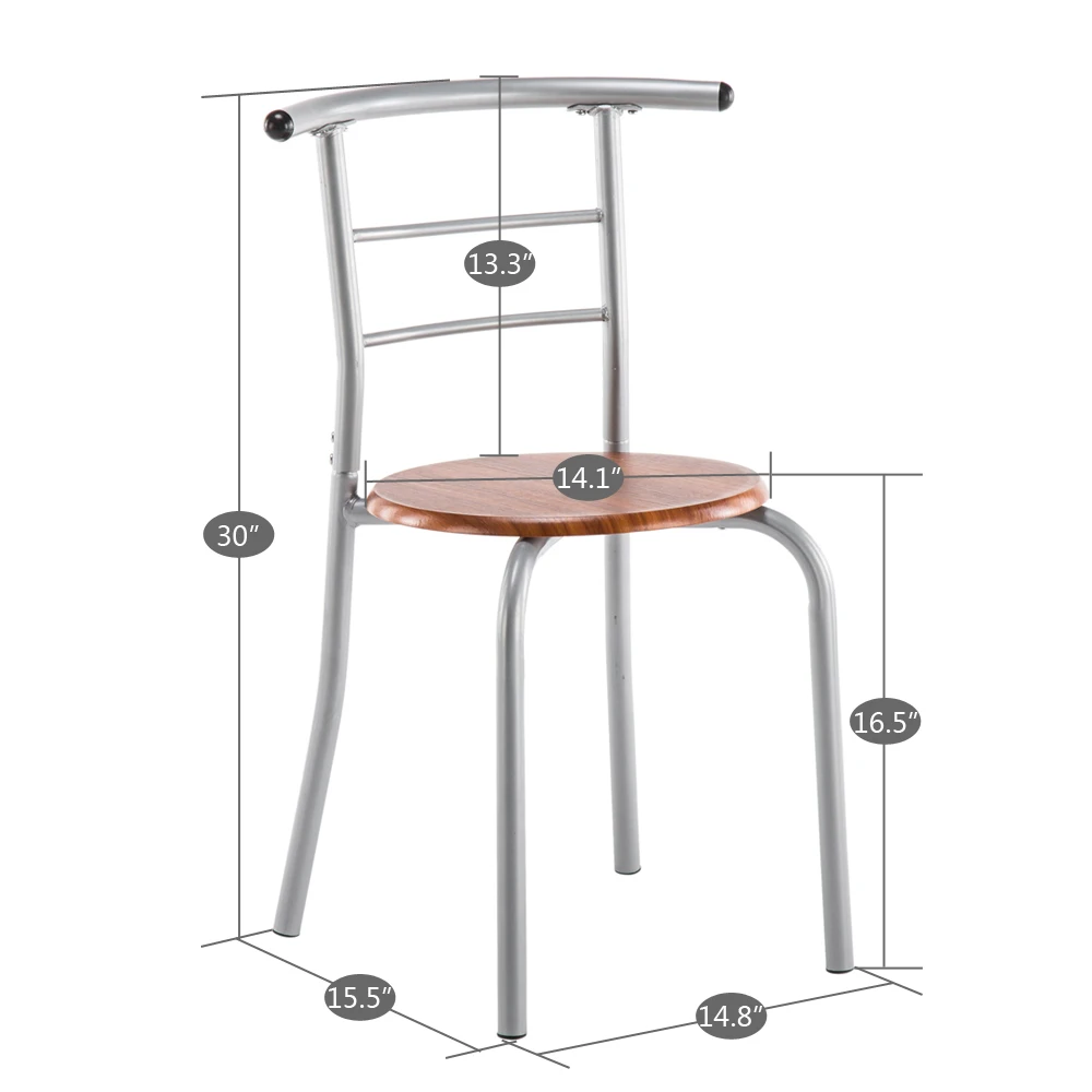 

Brown Wood Grain PVC Breakfast Table (One Table and Two Chairs) Suit For Apartment Kitchen Restaurant Coffee shop High Quality