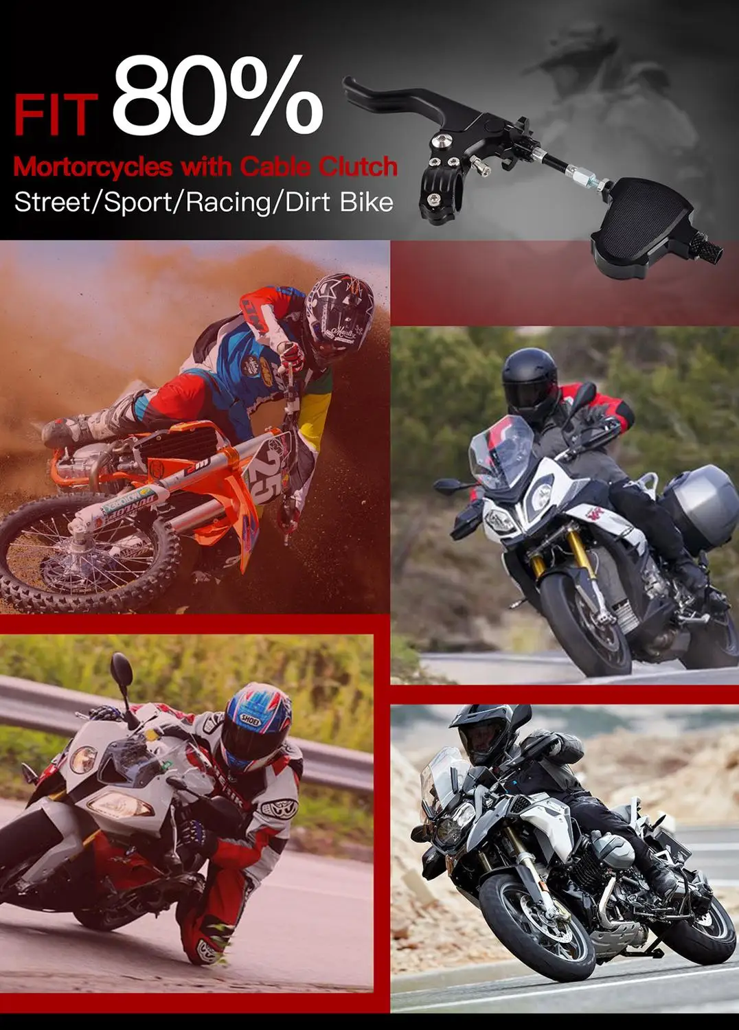 Короткий рычаг сцепления трюка легкая кабельная система для Honda CR CRF 125 250 450 Yamaha