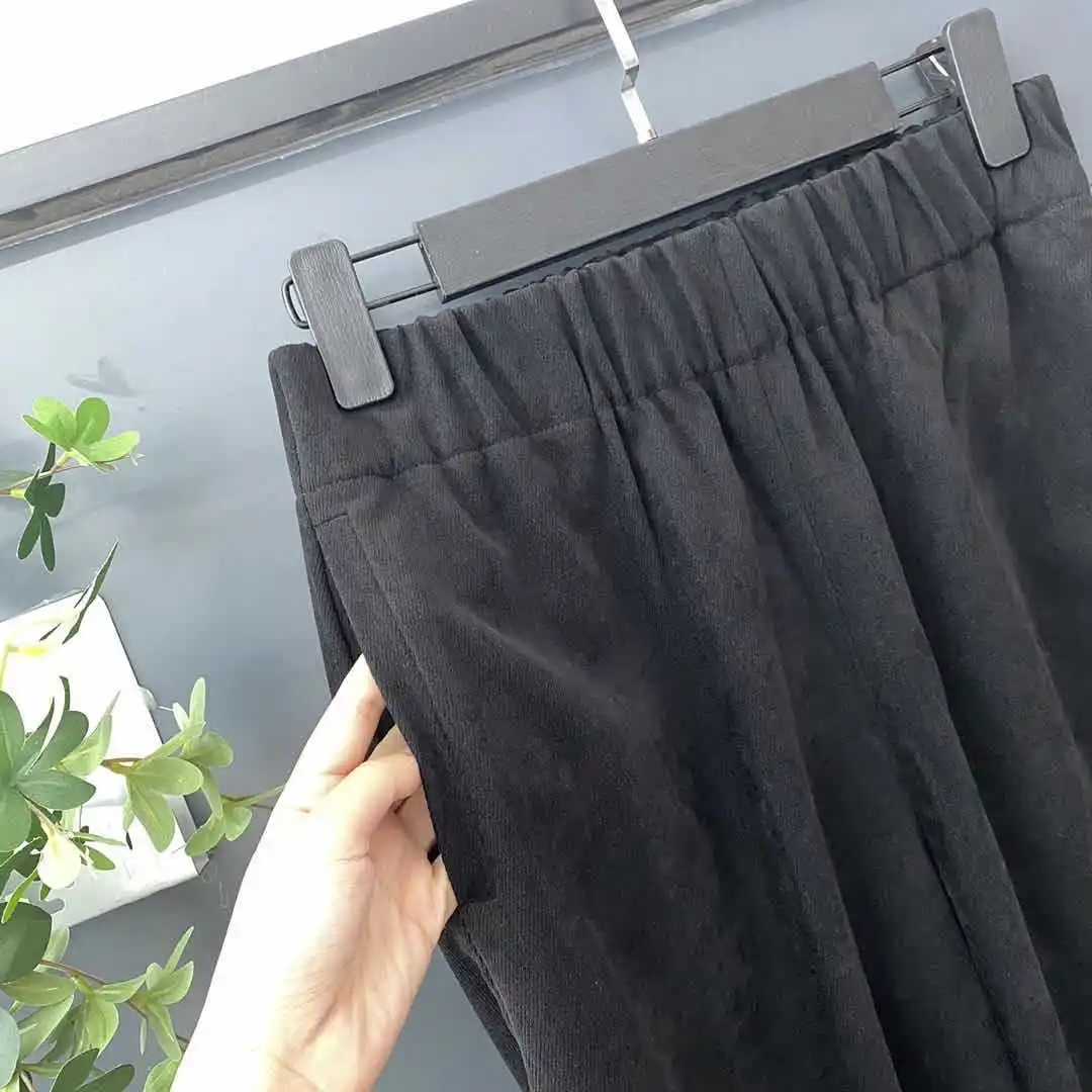 Женские брюки ретро саржа крутые красивые тонкие эластичные талии крупным