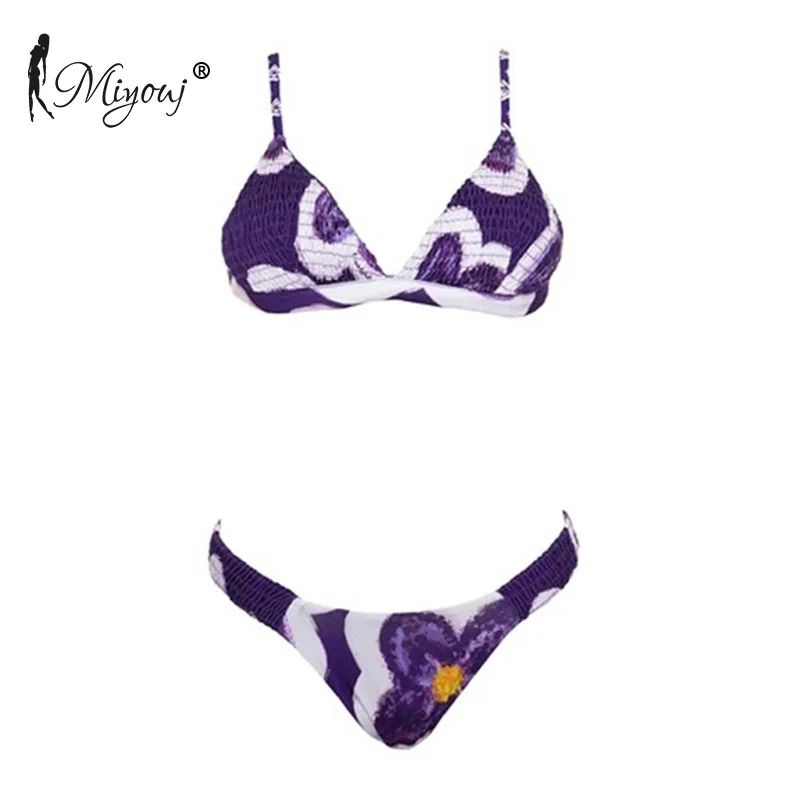 Сексуальные бикини Miyouj купальник с цветочным принтом плиссированные комплекты