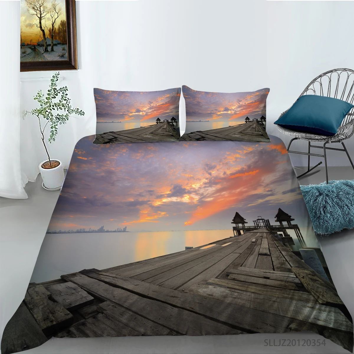 3D Чайка в закат печать высококачественные одеяла постельные принадлежности