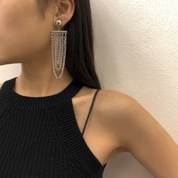 modern jewelry metal tassel earrings 2021 popular design hot selling ccb dangle earrings for women party gifts