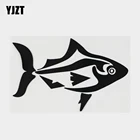 YJZT 12,9 см  8,3 см Виниловая наклейка на автомобиль с морскими животными и сардинами, Чернаясеребристая, 18A-0624