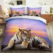 Животное 3D Лев и тигр постельные принадлежности наборы для ухода