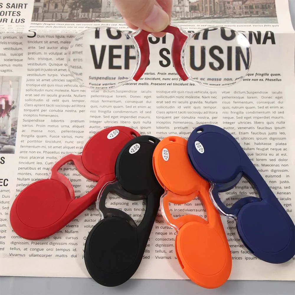 

Новейшие портативные мини-очки для чтения с зажимом для носа для мужчин и женщин, милые брелоки, безободковые очки