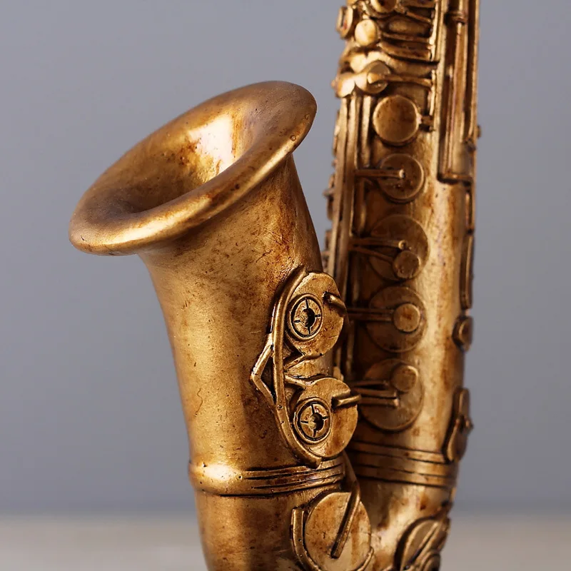 Саксофон в стиле американской деревни ретро, полимерные винтажные миниатюры, статуэтки для музыкальных инструментов, аксессуары для домашнего декора, подарки