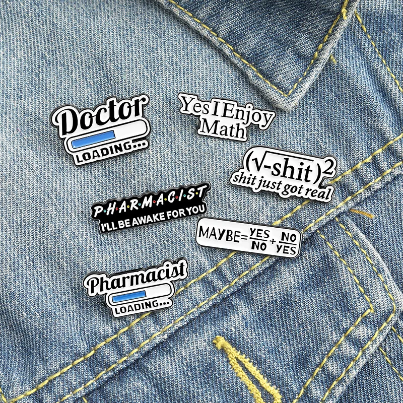 

Doctor Equation Doctor I Love Math Pins Brooch Lapel Badges Men Women Fashion Jewelry Gifts Collar Hat Charm Accessories