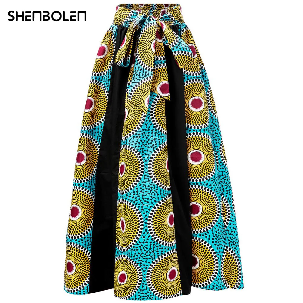 

African Clothes For Women Midi skirt Fashion Wax print Ankara Skirt African Casual Onesize Skirt Waist With Elasit Belt