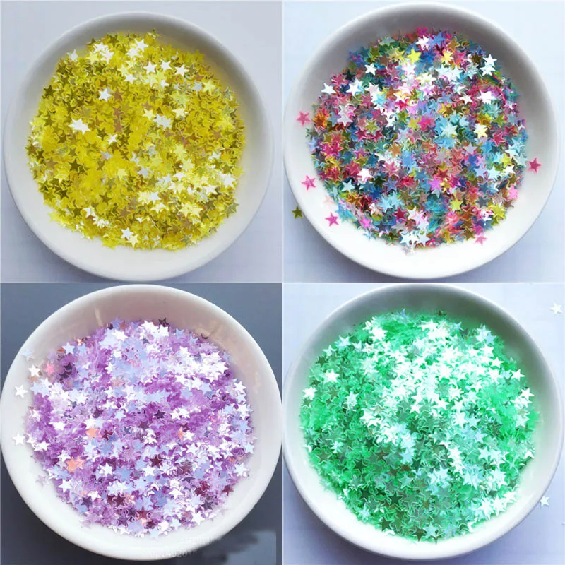 

4mm five-pointed star transparent color nail sequins nail patch flash wedding wedding throwing confetti sequins