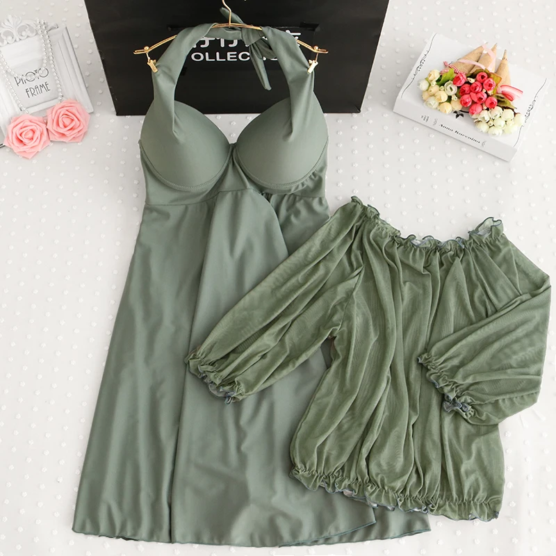 Размера плюс купальник STAERK Женский весенний пикантный Свободный Цельный с юбкой