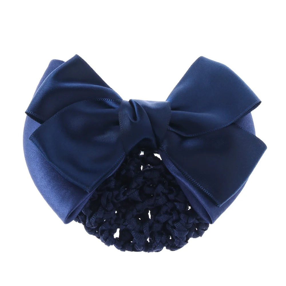 1 Pcs Satin Bow Barrette Official Lady Hair Clip Cover Net Bowknot Bun Snood Women Hairgrip Headband Hairnet Styling Tool | Красота и