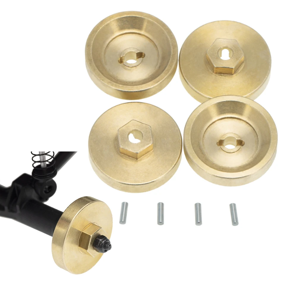 

4pcs Brass Wheel Weights Hex Adapter 4mm for Axial SCX24 AXI90081.AXI00001.AXI00002 Upgrades 1/24 RC Crawler Car